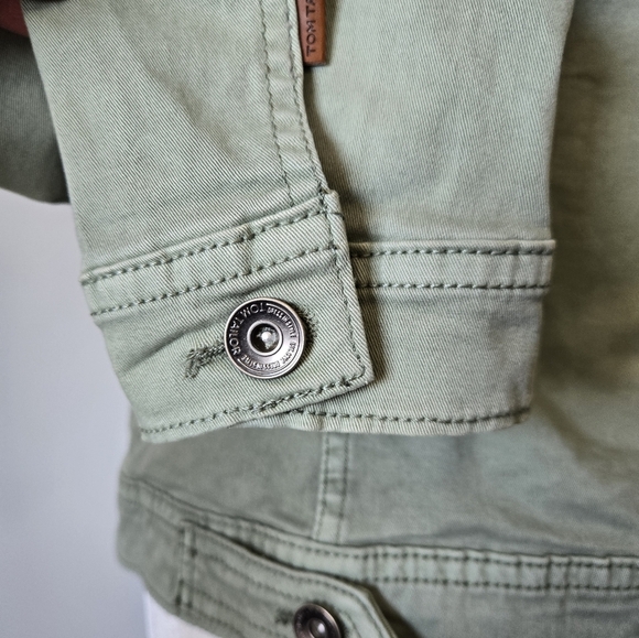TOM TAILOR Soft Green Cotton Denim Jacket. Size Large - Picture 7 of 13